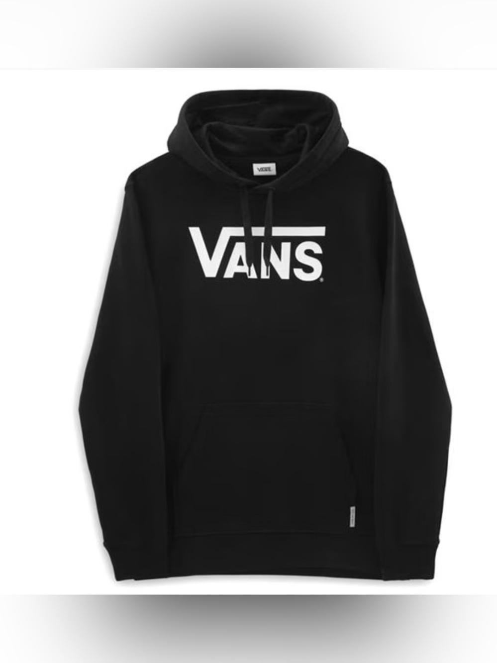 Vans Black Pullover Hoodie with White Logo Mens L